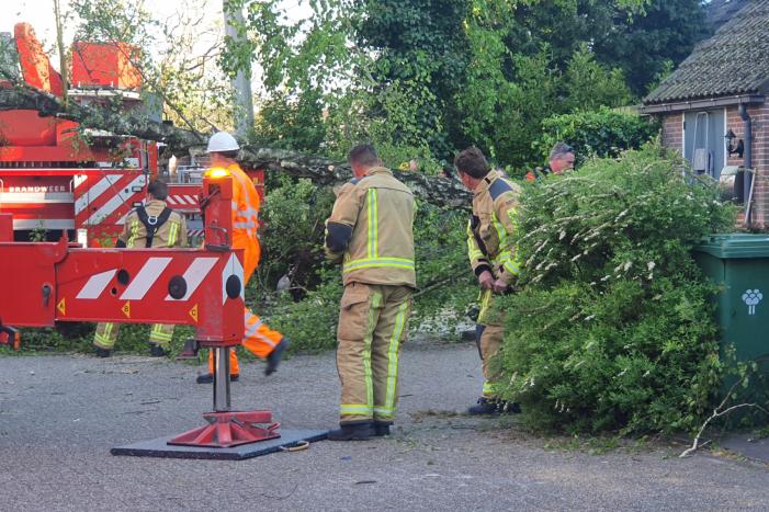 Boom omgevallen op woning