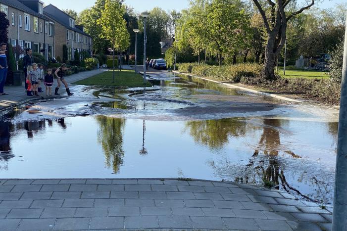 Waterballet na gesprongen leiding