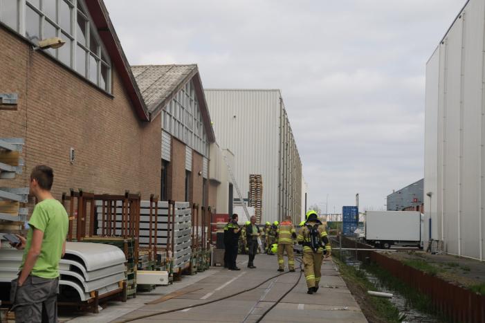 Compressor vat vlam in bedrijfspand