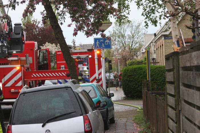 Brand ontstaan in schoorsteen