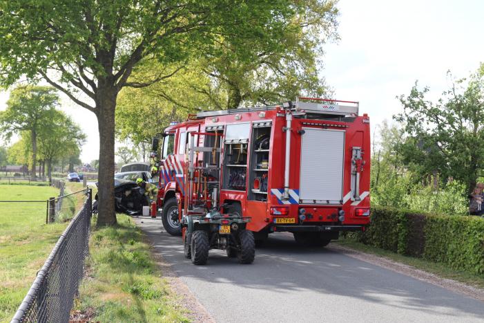 Auto botst op boom