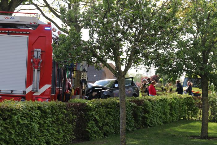 Auto botst op boom