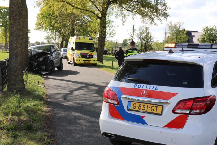 Auto botst op boom