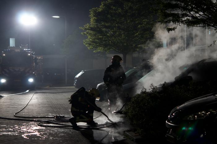 Voertuig door brand verwoest