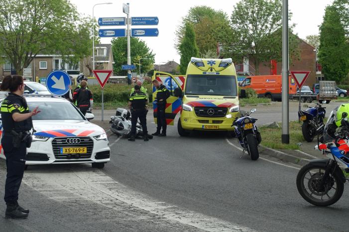 Motorrijder gewond bij glijpartij