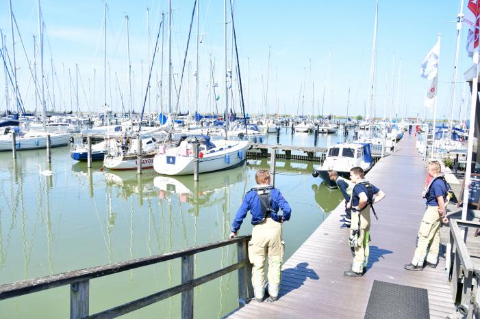 Zwaan raakt vast in visdraad bij Jachthaven Lelystad