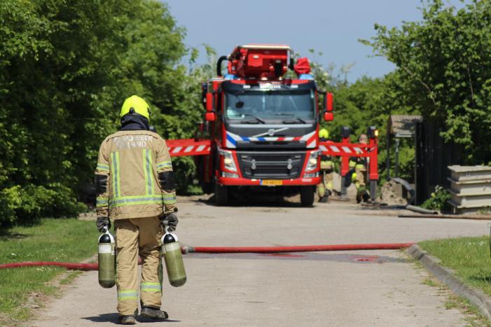 Brand in schuur met aardappelen
