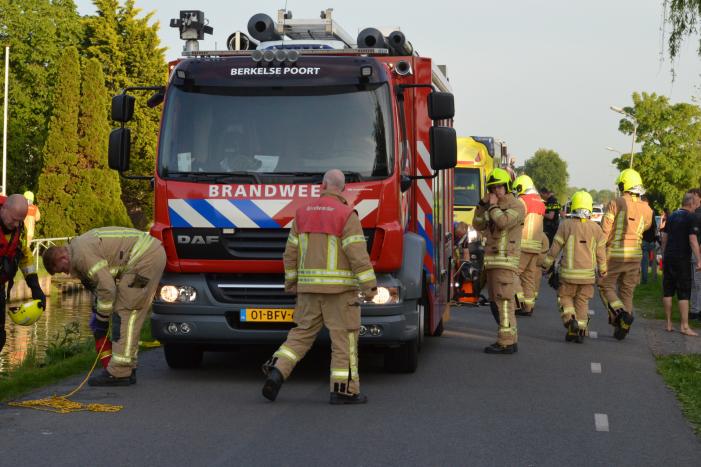 Drie gewonden bij auto te water