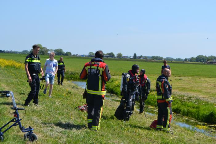Grote zoekactie na gevonden rollator langs sloot