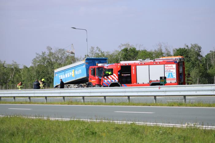 Vrachtwagen in brand