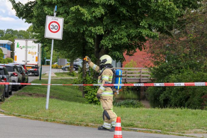Gaslekkage door graafwerkzaamheden op industrieterrein