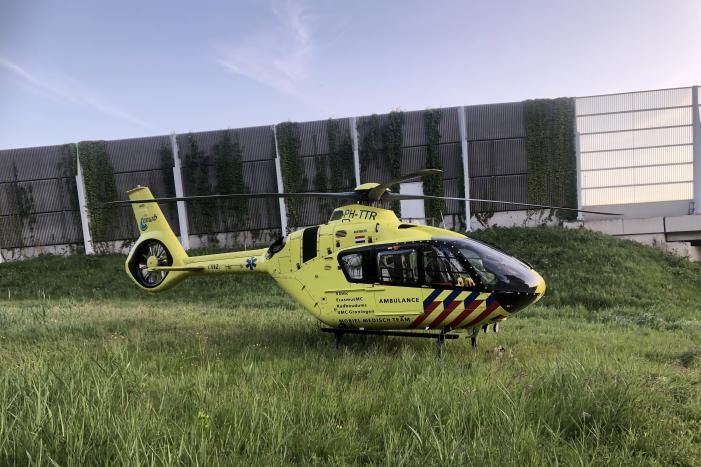 Traumahelikopter trekt veel bekijks