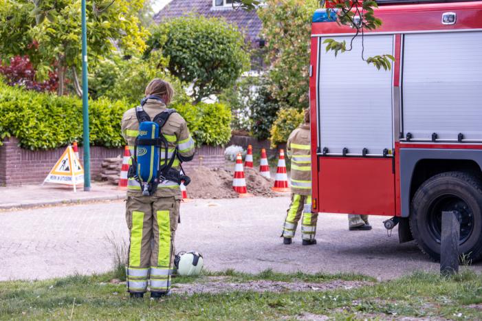 Gasleiding geraakt tijdens werkzaamheden