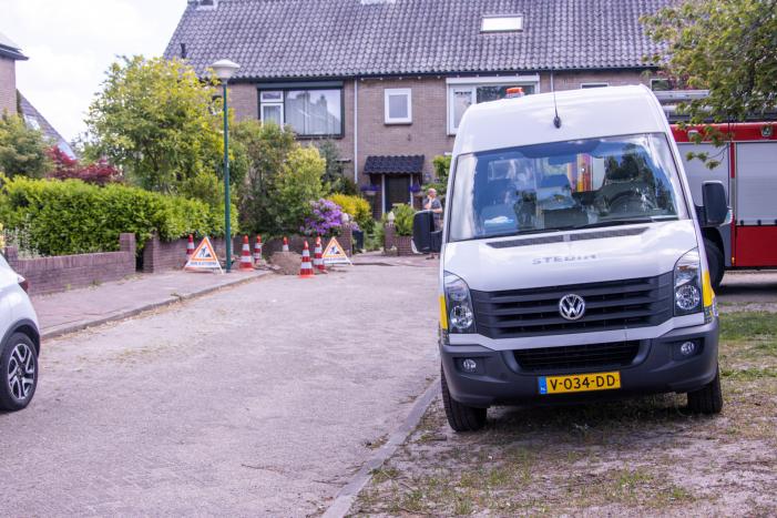 Gasleiding geraakt tijdens werkzaamheden