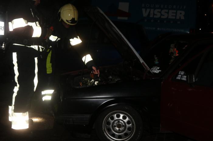 Brand ontstaan in auto