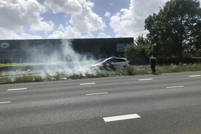 Flink stuk berm in brand