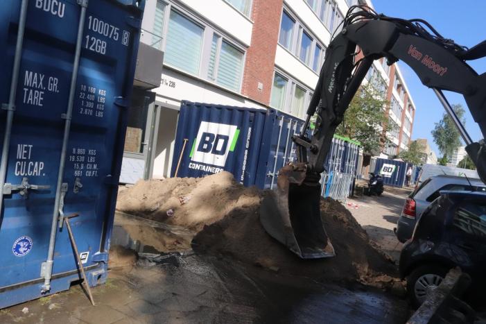 Waterleiding gebroken door graafwerkzaamheden