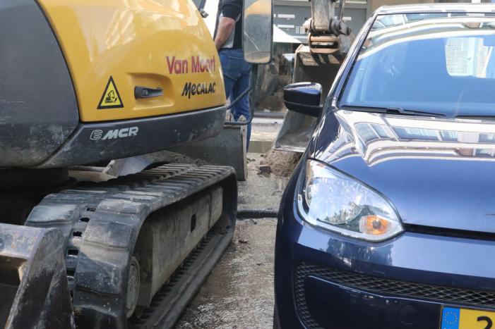 Waterleiding gebroken door graafwerkzaamheden