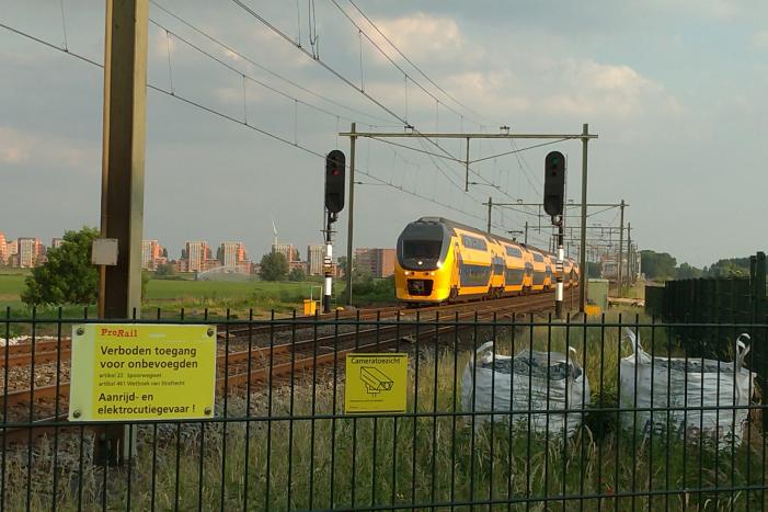 Spoorbomen overweg in storing