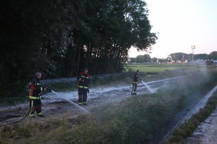 Bermbrand snel onder controle