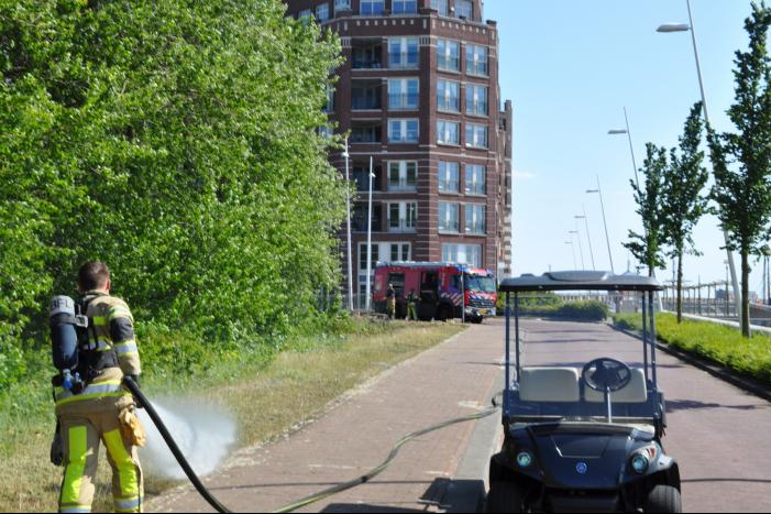 Bermbrand snel onder controle