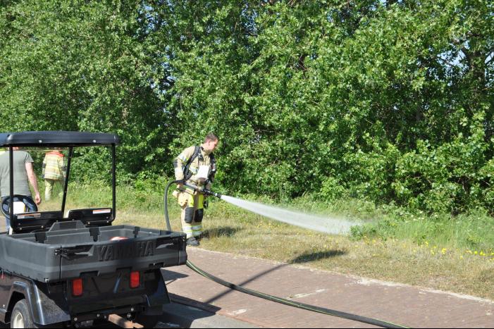 Bermbrand snel onder controle