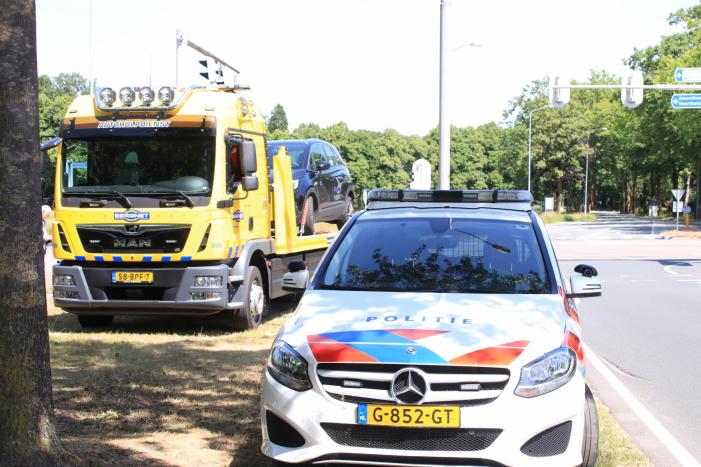 Automobilist rijdt verkeerslicht omver