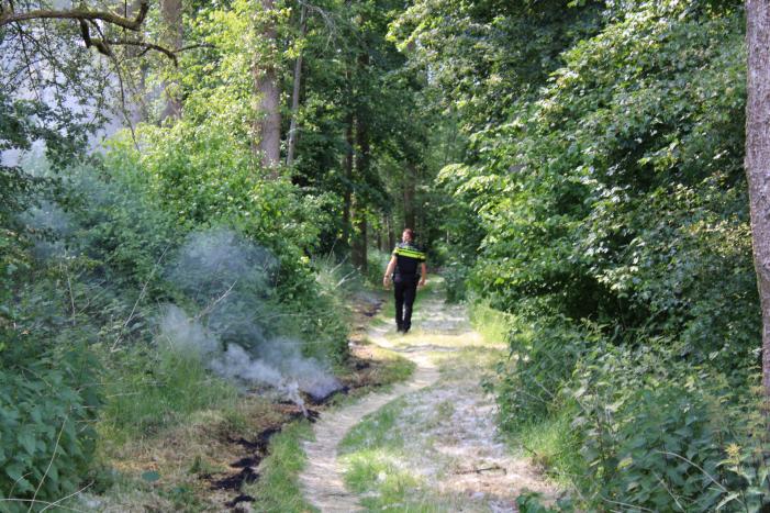 Veel rook bij brand in bosgebied