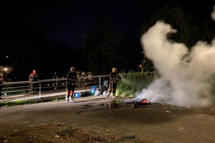 Afvalbrand snel geblust