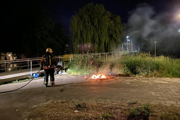 Afvalbrand snel geblust