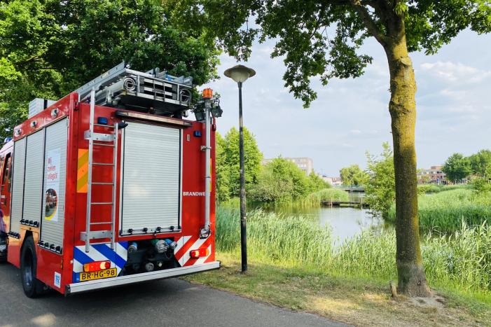 Omstanders doven vuur in park in Nieuwland