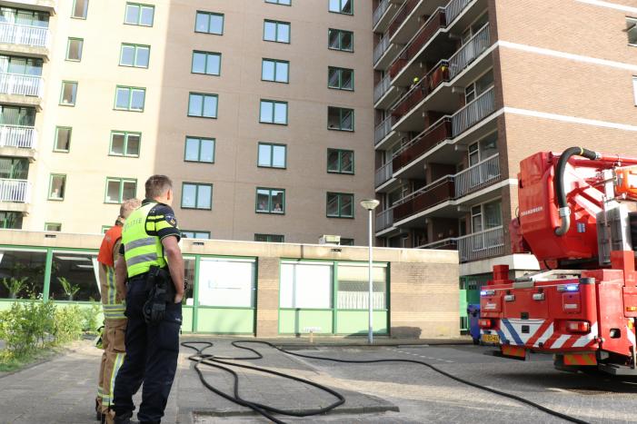 Balkonhek weggesmolten door brand