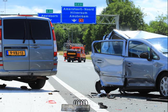 Flinke schade na kop-staart aanrijding