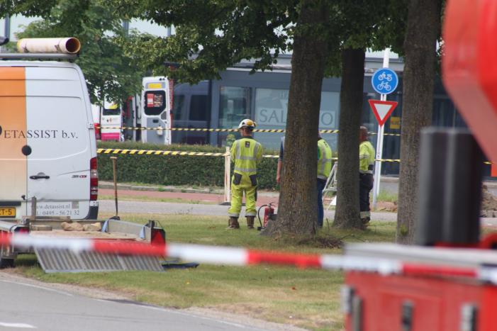 Doorgaande weg afgesloten door gaslekkage