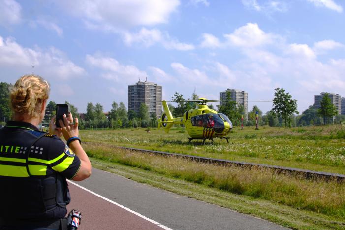 Traumahelikopter landt in Reinaldapark