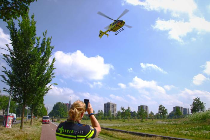 Traumahelikopter landt in Reinaldapark