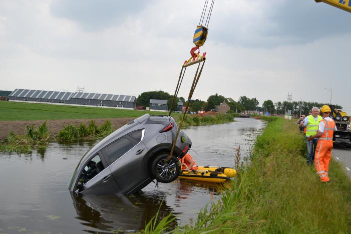Bestuurder verliest macht over het stuur En eindigt in sloot