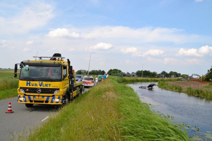 Bestuurder verliest macht over het stuur En eindigt in sloot