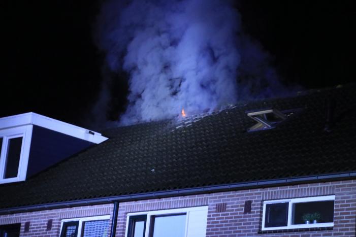 Woningblok ontruimd bij uitslaande brand in dak