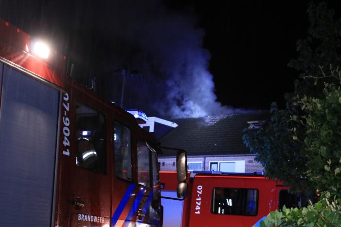 Woningblok ontruimd bij uitslaande brand in dak