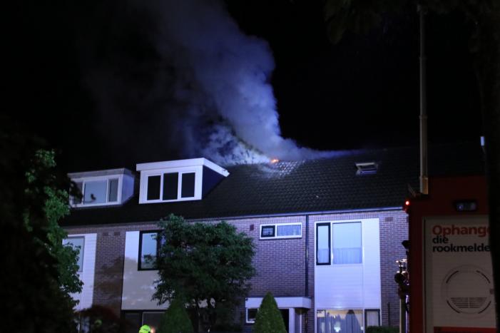 Woningblok ontruimd bij uitslaande brand in dak