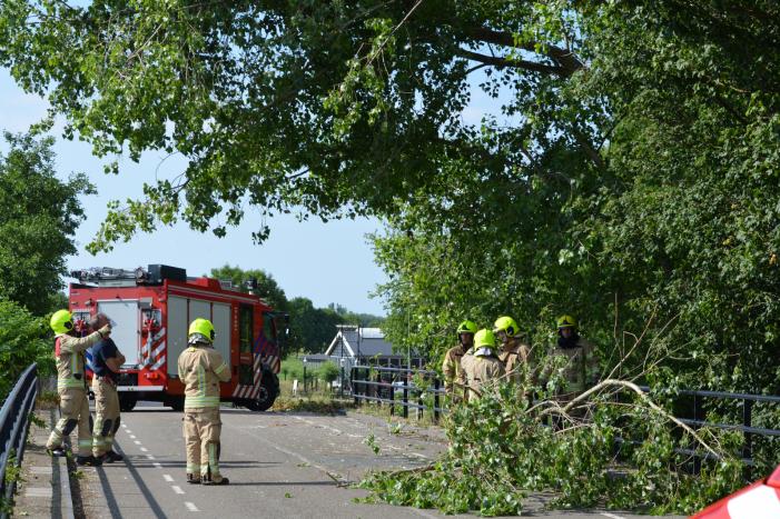 Gevaarlijke loshangende tak verwijderd door brandweer