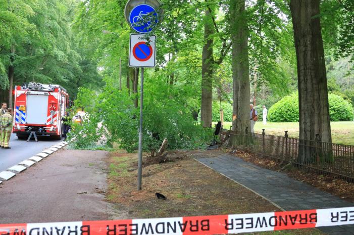 Auto crasht belandt op zijkant, bestuurder slaat op de vlucht