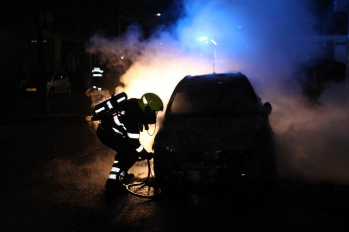 Personenauto verwoest na brand