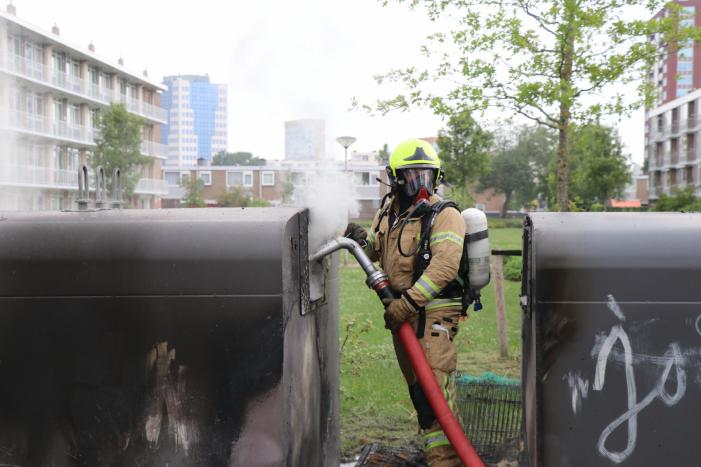 Veel rook door brand in bovengrondse container