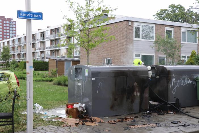 Veel rook door brand in bovengrondse container