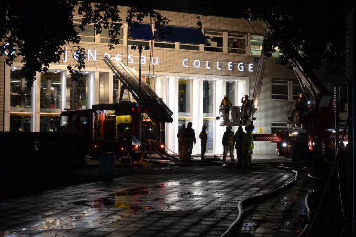Brand in spouwmuur van Oranje Nassau College