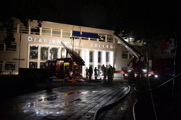 Brand in spouwmuur van Oranje Nassau College