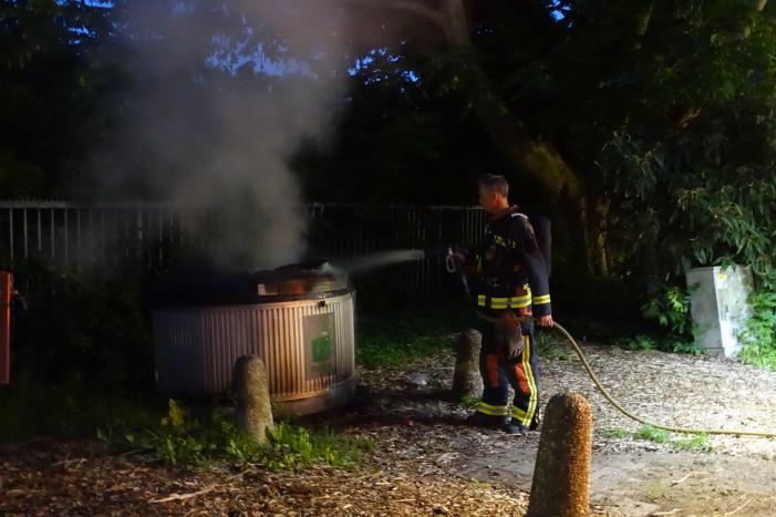 Container in brand gestoken