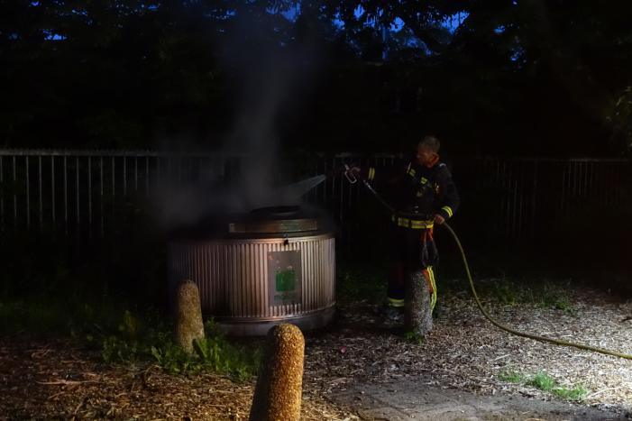 Container in brand gestoken